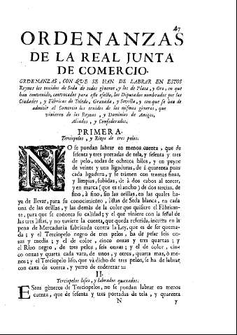 [Ordenanzas de la Real Junta de Comercio] 47