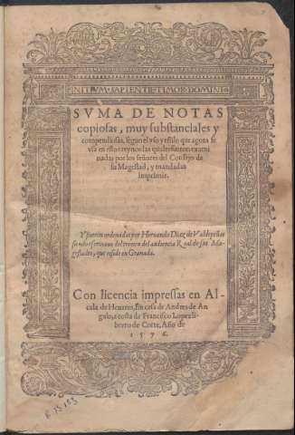 Suma de notas copiosas ... segun el uso y... (1576.)
