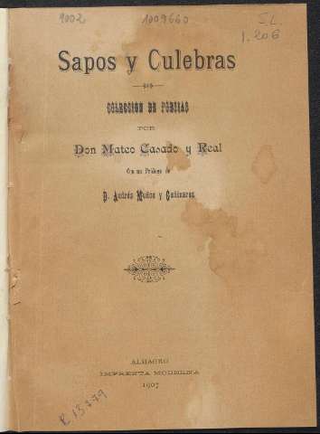 Sapos y culebras  : colección de poesías (1907)