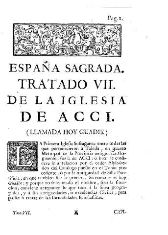 [Tratado VII. De la Iglesia de Acci] 1