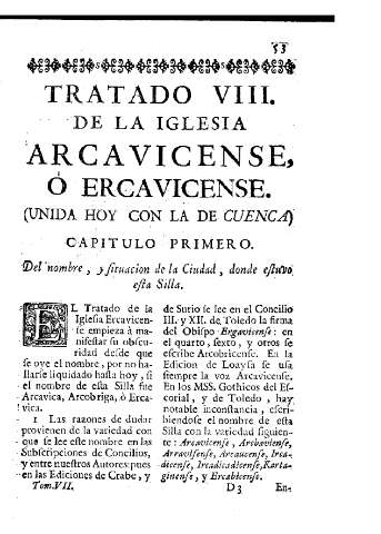 [Tratado VIII. De la Iglesia Arcavicense, o Ercavicense] 53