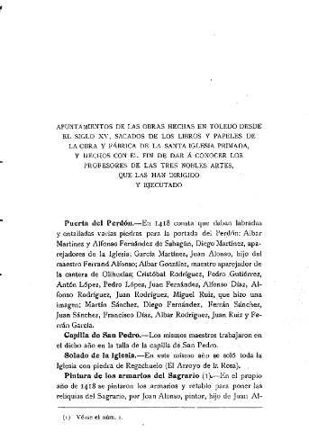 [Apuntamientos de las obras hechas en Toledo desde el siglo XV, sacados de los libros y papeles de la obra y fábrica...] 7