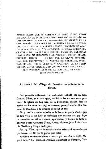 [Apuntaciones que se refieren al tomo 1.º del Viage de España de D. Antonio Ponz, impreso en el año 1787,...] 111