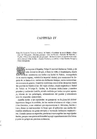 [Capitulo IV. Felipe II é Isabel de Valois en el alcázar...] 95