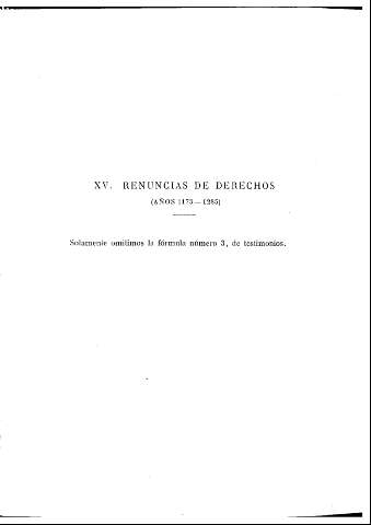 [XV. Renuncias de derechos (Años 1173-1285)] 341